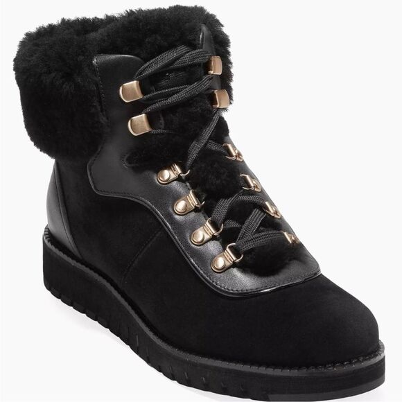 NWOB Cole Haan Zerogrand Explore Upstate Waterproof Hiker Boots in Black sz 8.5 - Picture 3 of 12
